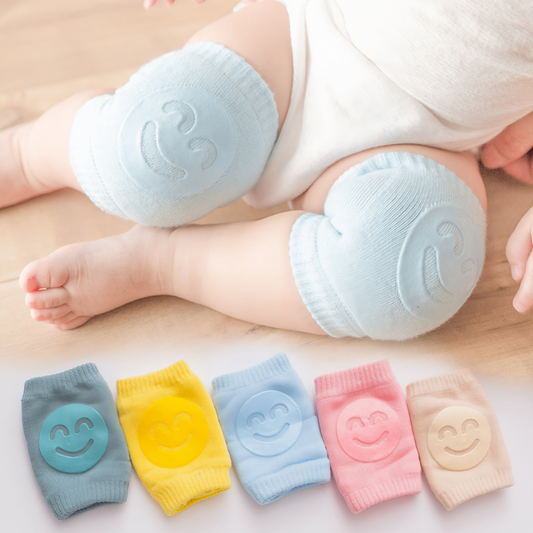 Baby knee pads for crawling with soft and breathable fabric.